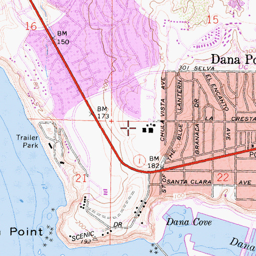 Topographic Map of RH Dana Elementary School, CA