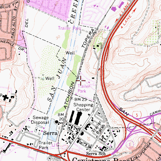 Topographic Map of Villa San Juan Mobile Home Park, CA