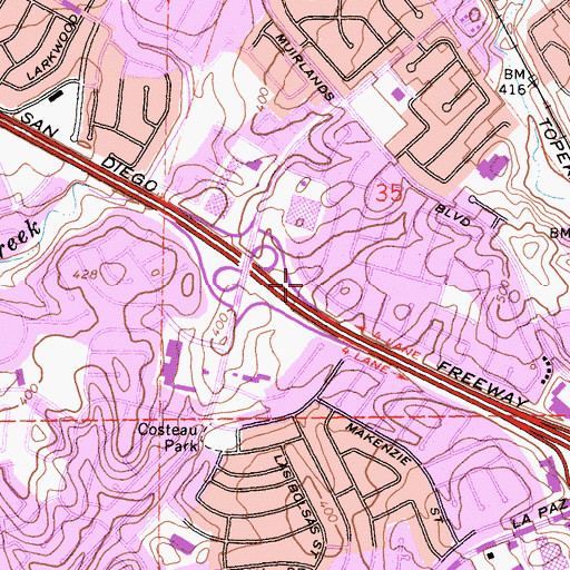 Topographic Map of Aegean Hills Park, CA