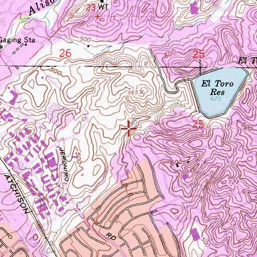 Topographic Map of Alicia Park, CA