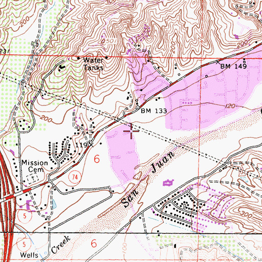 Topographic Map of Arroyo Park, CA