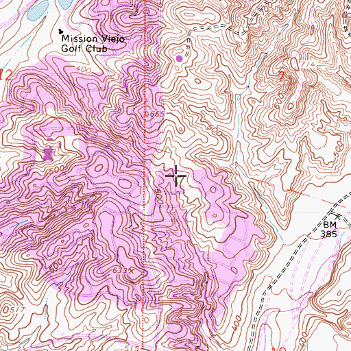 Topographic Map of Felipe Tennis Center, CA