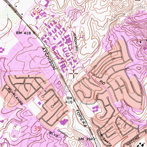 Topographic Map of Gateway Shopping Center, CA