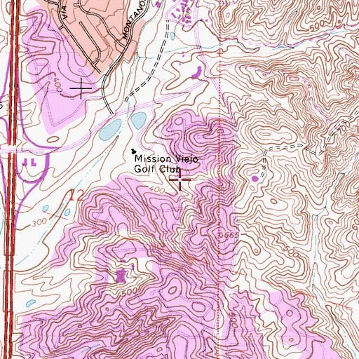 Topographic Map of La Mancha Park, CA