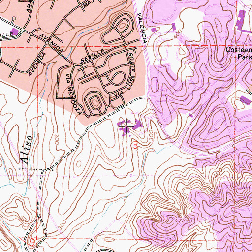 Topographic Map of Laguna Hills High School, CA