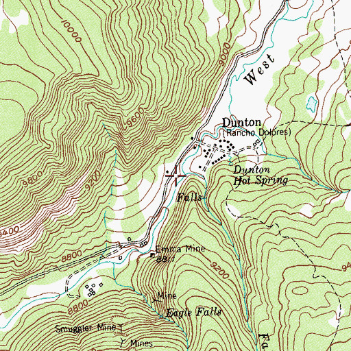 Topographic Map of Fall Creek, CO
