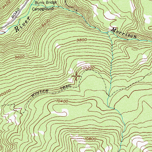 Topographic Map of Winter Trail, CO