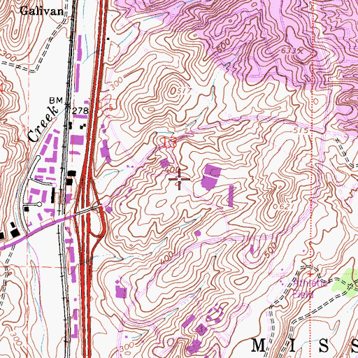 Topographic Map of Saint Joseph Health Mission Hospital, CA