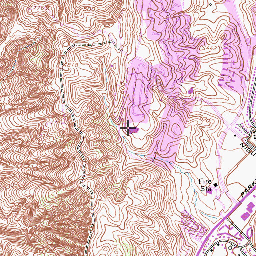 Topographic Map of Moulton Elementary School, CA