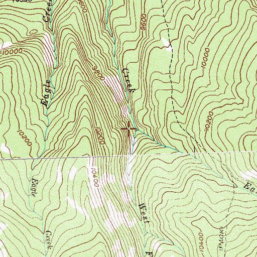 Topographic Map of West Fork Fall Creek, CO