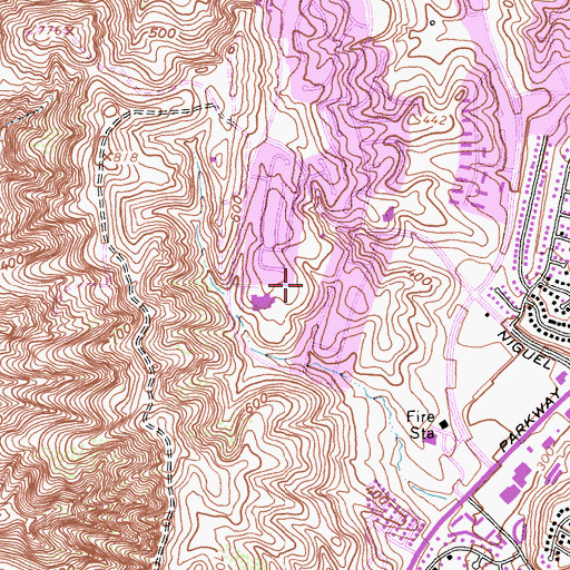 Topographic Map of Niguel Woods Park, CA