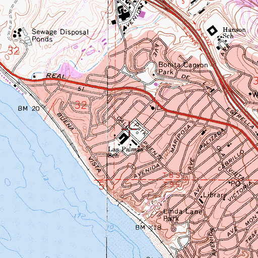 Topographic Map of Plaza Park, CA