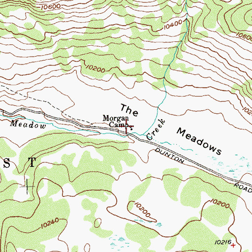 Topographic Map of Morgan Camp, CO