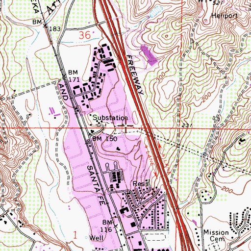 Topographic Map of Serra Park, CA