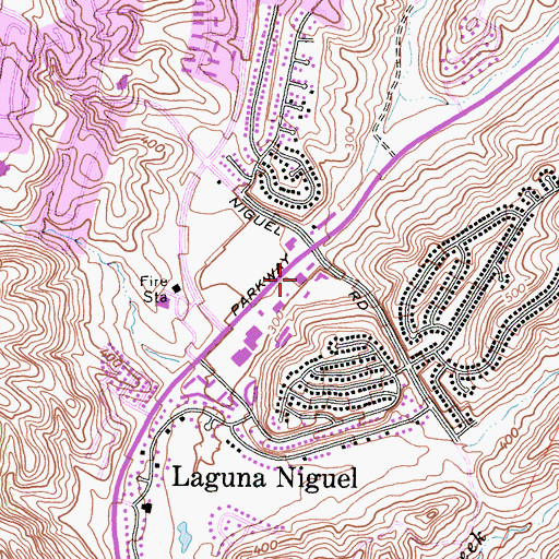 Topographic Map of Town Center South Shopping Center, CA