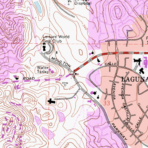 Topographic Map of Willow Tree Shopping Center, CA