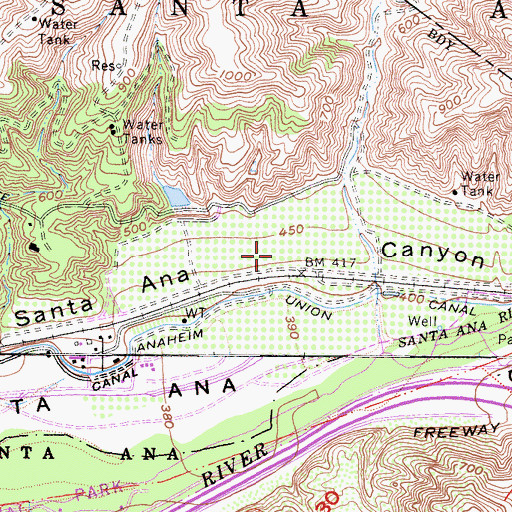 Topographic Map of Brush Canyon Park, CA