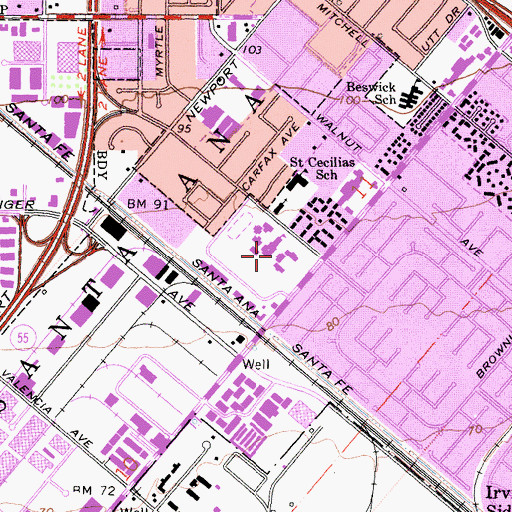 Topographic Map of Thorman Elementary School, CA