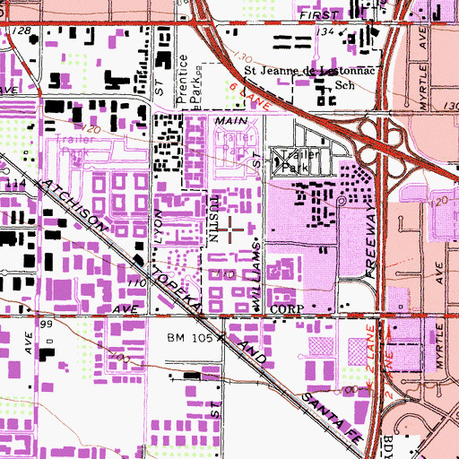 Topographic Map of Heideman Elementary School, CA