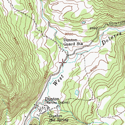 Topographic Map of Cold Creek, CO