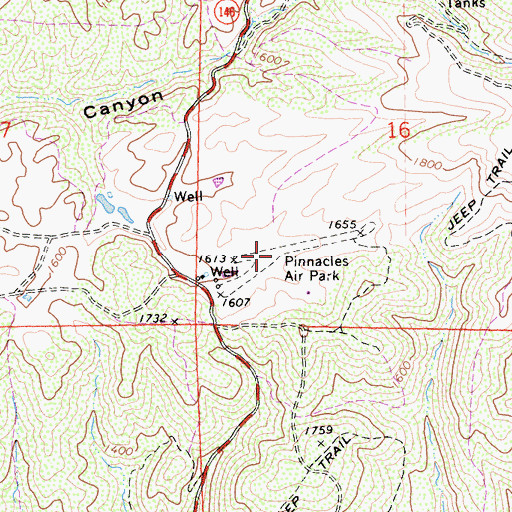 Topographic Map of Pinnacles Air Park (historical), CA