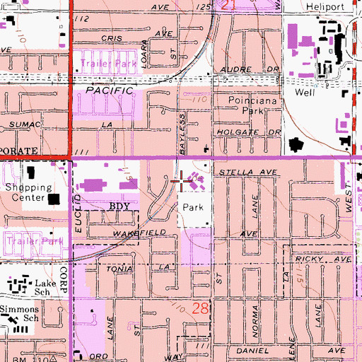Topographic Map of Alexander J Stoddard Elementary School, CA