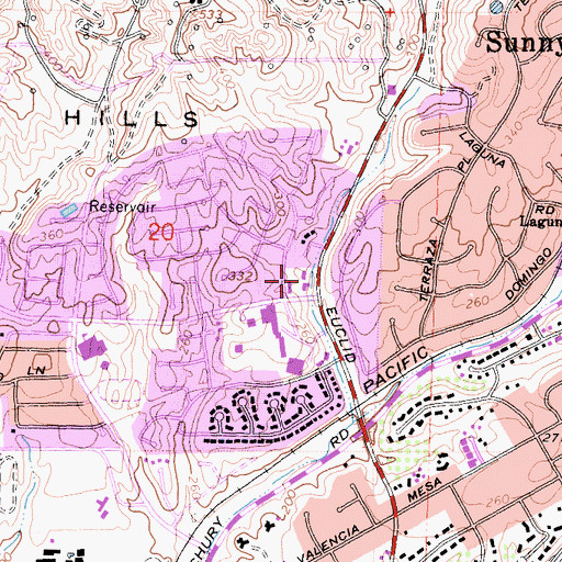 Topographic Map of Camino Del Sol Shopping Center, CA