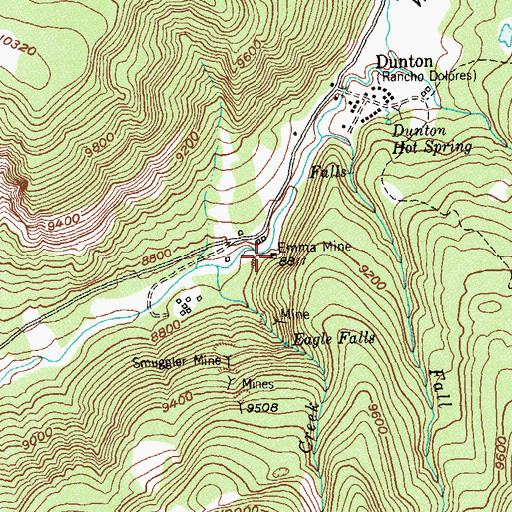 Topographic Map of Emma Mine, CO