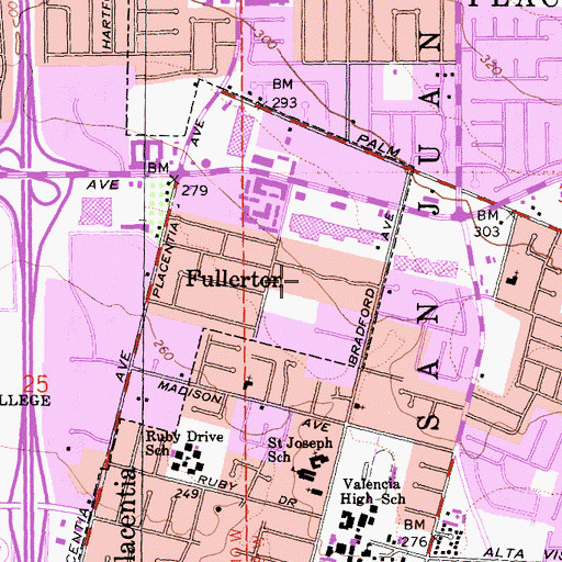 Topographic Map of Topaz Elementary School, CA