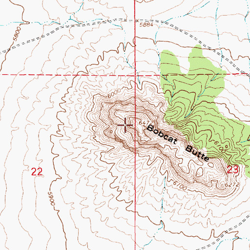 Topographic Map of Bobcat Butte, AZ