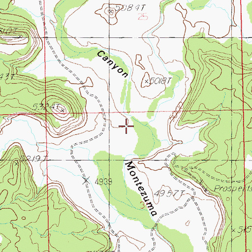 Topographic Map of Monument Canyon, UT