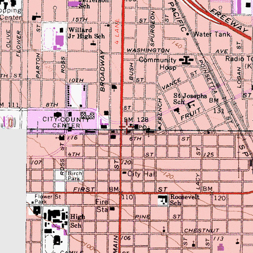 Topographic Map of Spurgeon Post Office, CA