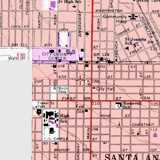 Topographic Map of Rankin Building, CA