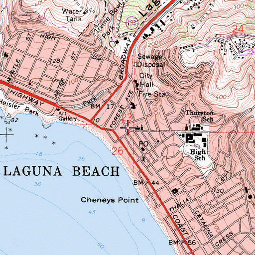 Topographic Map of Saint Marys Episcopal Church, CA