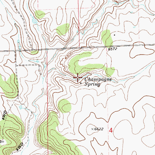 Topographic Map of Champagne Spring, CO