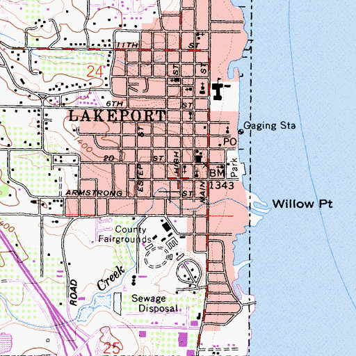 Topographic Map of Church of Christ, CA