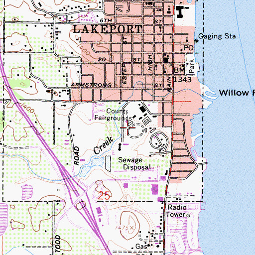 Topographic Map of Lake County Fairgrounds, CA