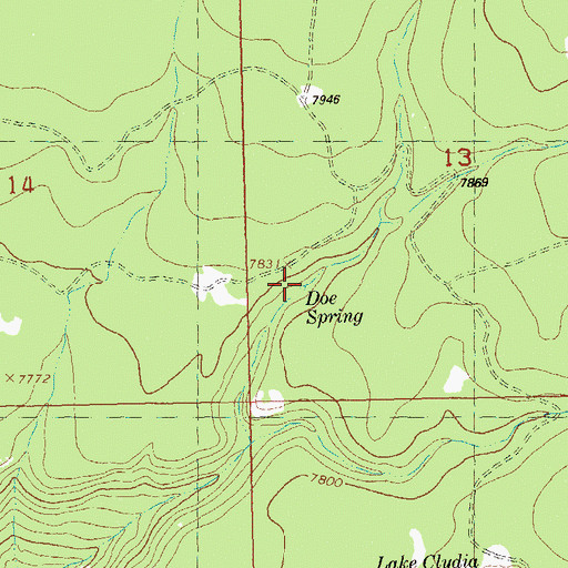 Topographic Map of Doe Spring, CO