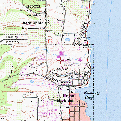 Topographic Map of Terrace Middle School, CA