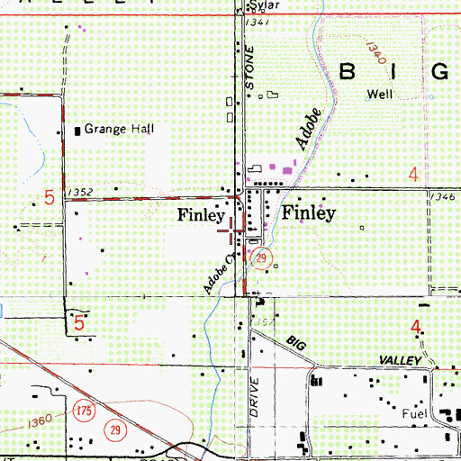 Topographic Map of Big Valley Community Church, CA