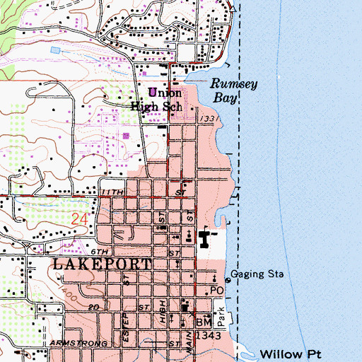 Topographic Map of Clear Lake College (historical), CA