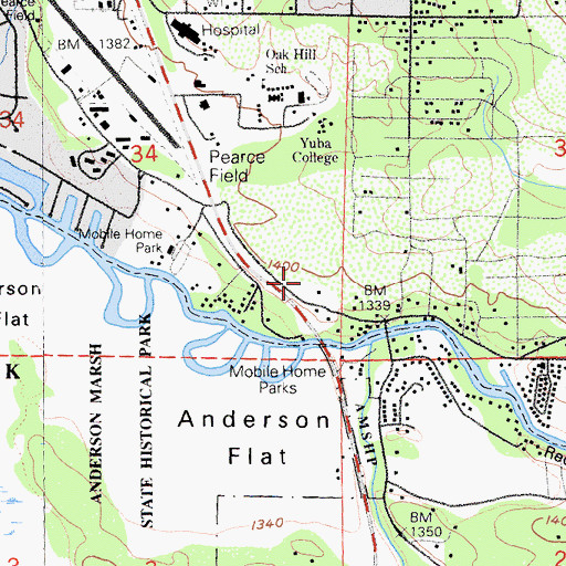 Topographic Map of Clear Lake Shopping Center, CA