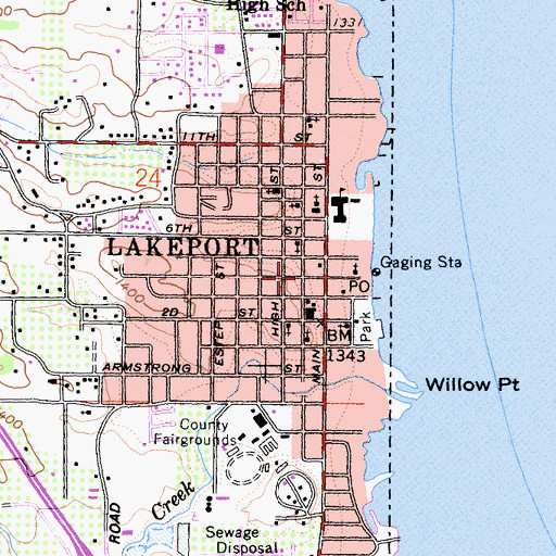 Topographic Map of Lakeport Academy (historical), CA