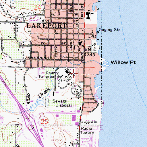 Topographic Map of Lakeport Christian Center, CA