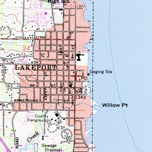 Topographic Map of Lakeport Full Gospel Assembly Church, CA