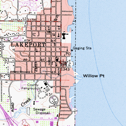 Topographic Map of Library Park, CA
