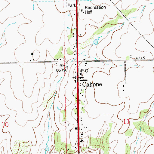 Topographic Map of Cahone, CO
