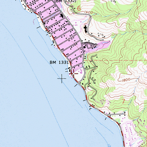 Topographic Map of Lucerne Elementary School, CA