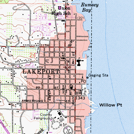 Topographic Map of Mendocino College, CA