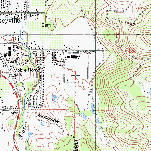 Topographic Map of Mountain Vista Middle School, CA